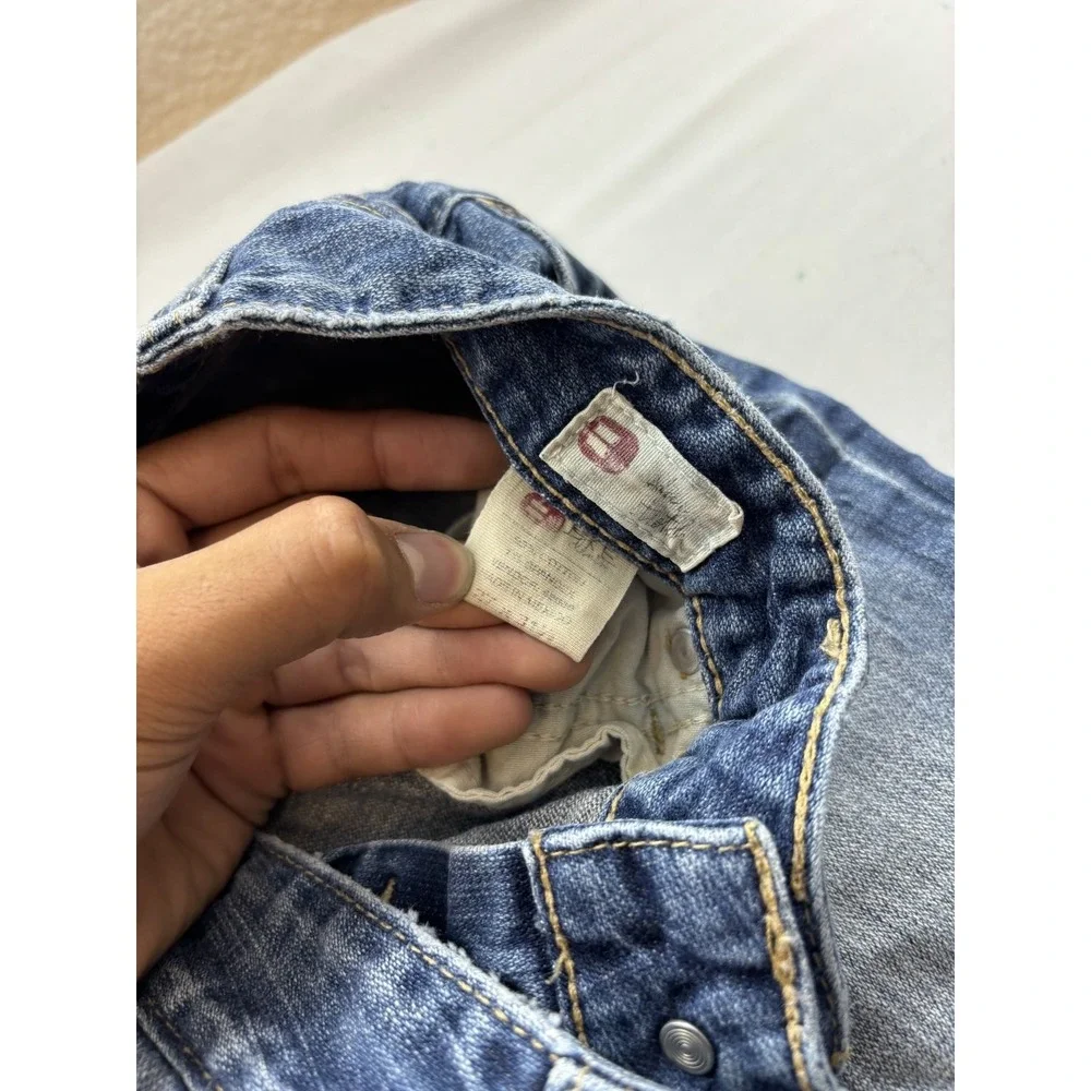 LEI Jeans Womens 9 Distressed Medium Wash Bootcut Denim Blue Y2K Mid Rise